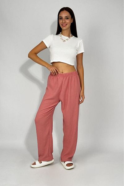 Betimoda Women's Elastic Waist Ayrobin Tracksuit Pants Dusty Rose