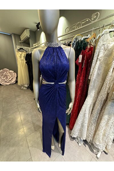 Halter Yaka Taş Detaylı Abiye(AÇIKLAMA KISMINI LÜTFEN OKUYUN)