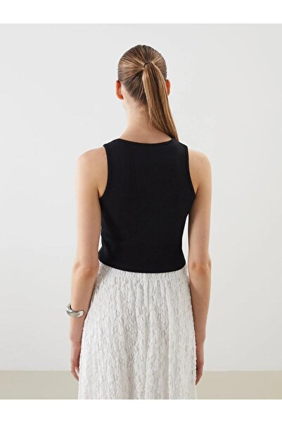 LC Waikiki Xside Crew Neck Textured Crop Women's Tank Top (S5)