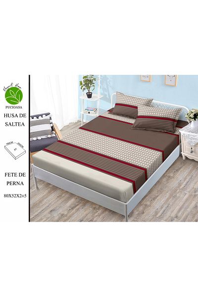 FIONNA.RO Elasticated Duvet Cover and Pillowcases Made of Finet 180x200cm - Polka Dots and Lines