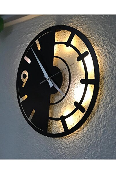 GünceDekor Ying Yang Ledli Sessiz Modern Duvar Saati