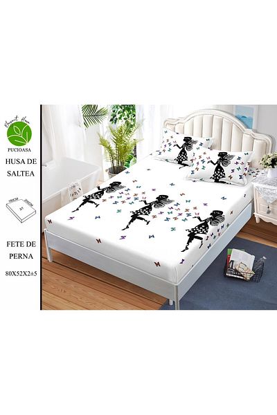 FIONNA.RO Elasticated Duvet Cover and Pillowcases Made of Finet 180x200cm - Clopotica