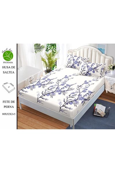 FIONNA.RO Elasticated Pillowcase and Pillowcases Made of Finet - Lilac Crangute