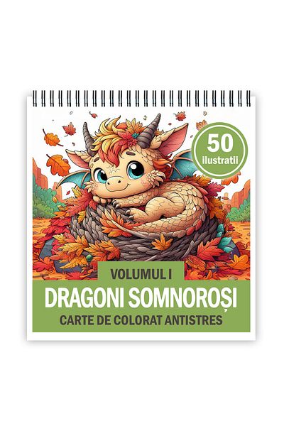 Legendary Gifts Mini coloring book, 50 Sleepy Dragons illustrations, 106 pages