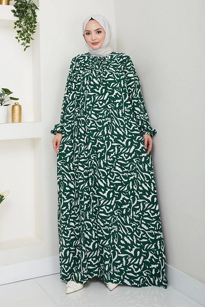 MSK Fashion Large Size Viscose Mother's Dress with Elastic Front