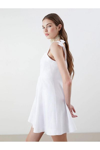 LC Waikiki XSIDE Rochie mini din poplin cu guler pătrat și talie (S5)