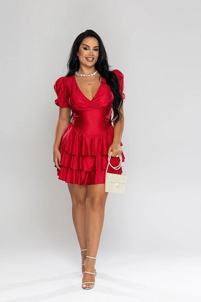 Pretty Occasion dress with ruffles and rhinestones