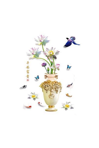 BV Decorative sticker, Vase with flowers, 115 cm, 759STK