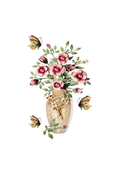 BV Decorative sticker, Vase with flowers, 67 cm, 812STK