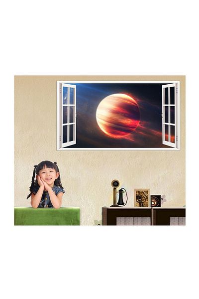 BV Decorative sticker, 3D window, Planet, 85 cm, 1041STK