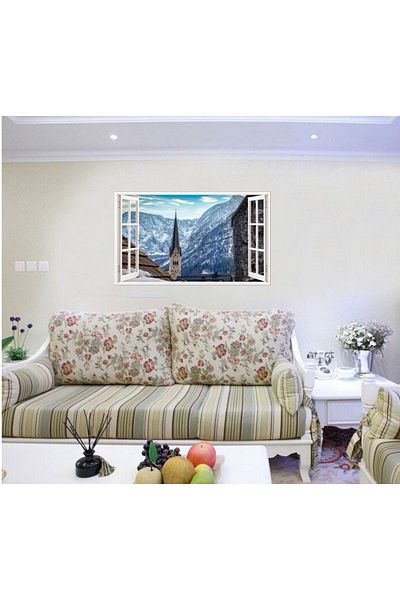 BV Decorative sticker, 3D window, Mountain, 85 cm, 652STK