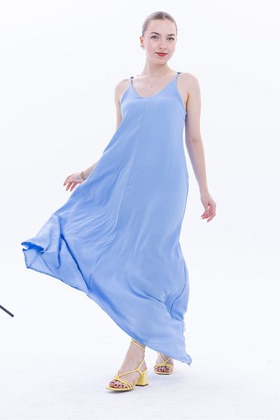 let s shine Women's Aerobin Fabric Adjustable Strap Long Dress