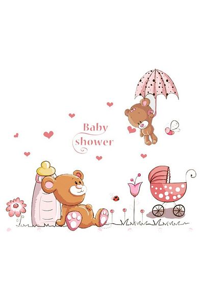 BV Decorative sticker, Teddy bears, Baby shower, 77 cm, 712PCS