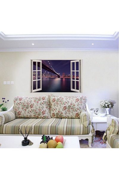 BV Decorative sticker, 3D Window, City, 85 cm, 515PCS