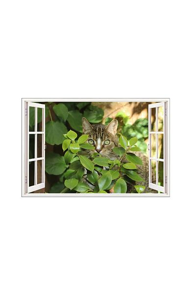 BV Decorative sticker, 3D window, Cat, 85 cm, 503STK