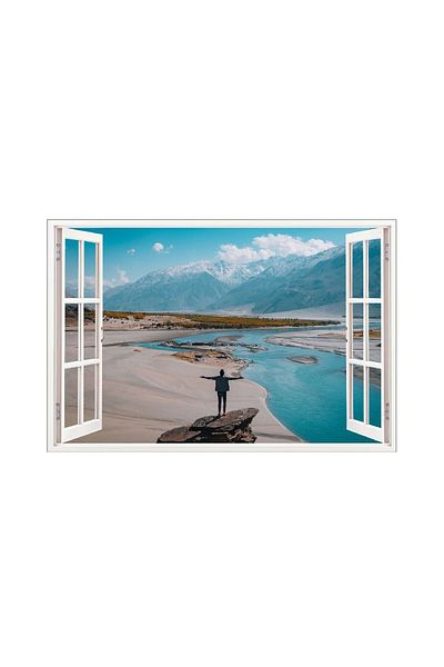 BV Decorative sticker, 3D window, Mountains, 85 cm, 574STK