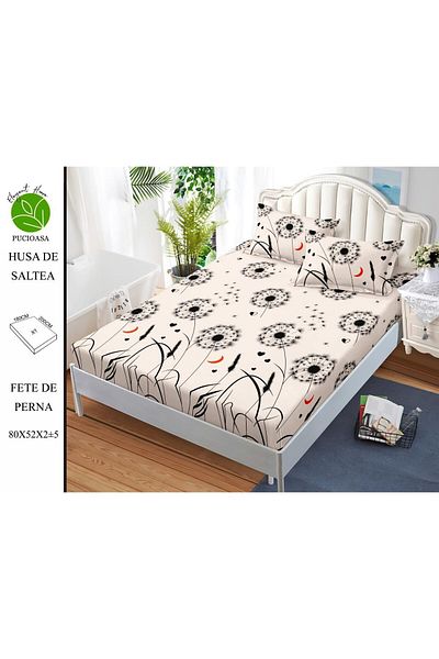 FIONNA.RO Elasticated Duvet Cover and Pillowcases Made of Finet 180x200cm - Papadie