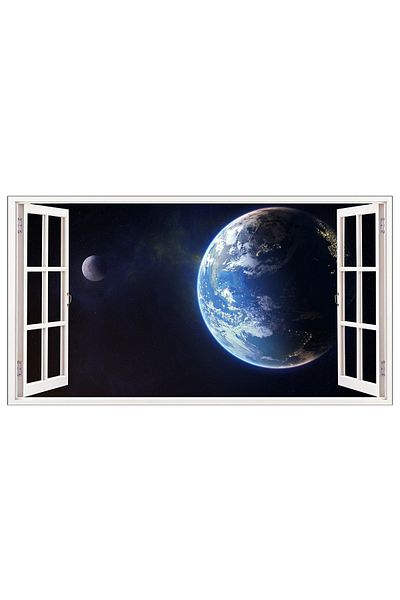 BV Decorative sticker, 3D window, Planet, 85 cm, 1039STK