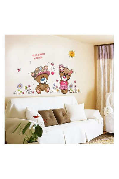 BV Decorative sticker, Teddy bears, Flowers, 110 cm, 724PCS
