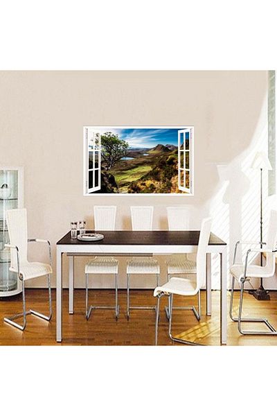 BV Decorative sticker, 3D window, Mountain landscape, 85 cm, 578STK