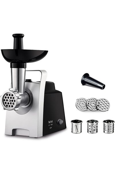 TEFAL Mașină de tocat carne 7 în 1 Ne108831, 1400 W, 1,7 kg/min, funcție inversă, neagră