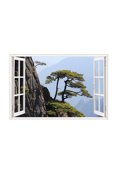 BV Decorative sticker, 3D window, Mountain landscape, 85 cm, 579STK