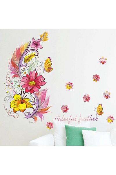 BV Sticker decorativ, Colorful feather, 74 cm, 769STK