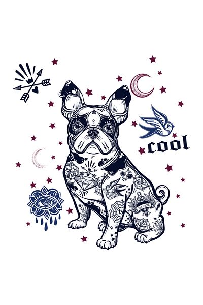 BV Sticker decorativ, Cool Dog, Old school, 77 cm, 726STK