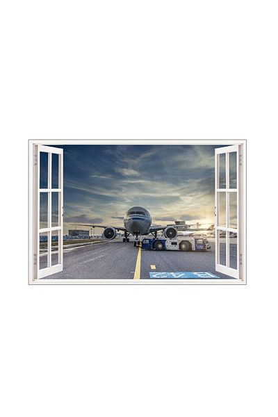 BV Decorative sticker, 3D window, Airplane, 85 cm, 646STK