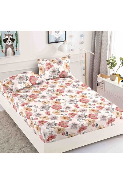 FIONNA.RO Elasticated Duvet Cover and Pillowcases Made of Finet 180x200cm - Many Flowers