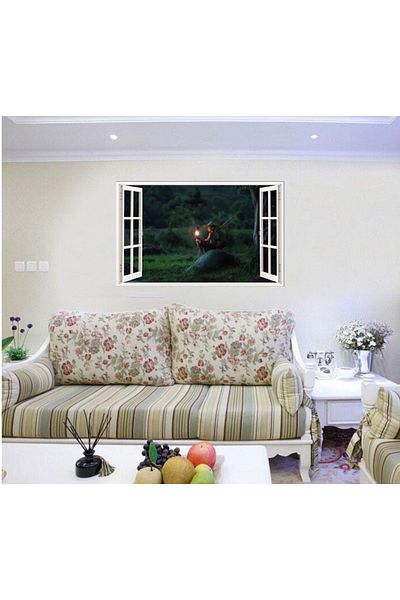 BV Decorative sticker, 3D window, Forest, 85 cm, 605STK