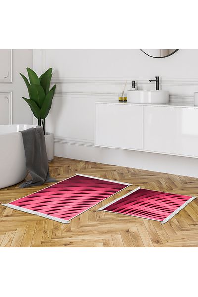 Dekoreko Non-Slip Base Djt Toilet Set Palace Leather Fringed Geometric E5017 Powder