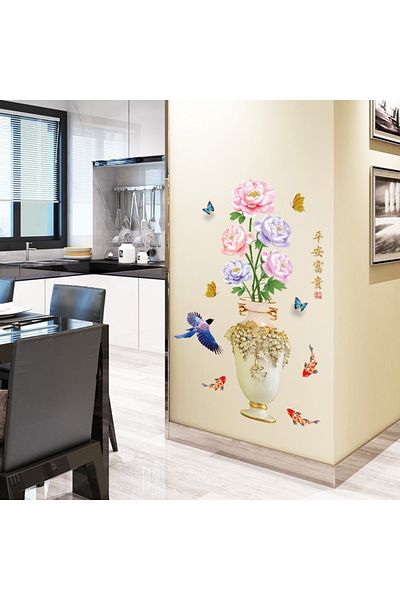 BV Decorative sticker, Vase with flowers, 110 cm, 764STK
