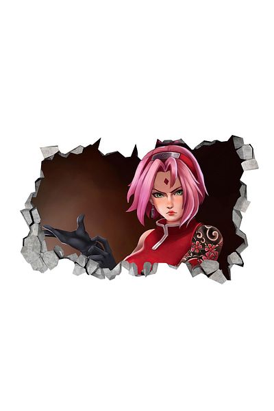 BV Decorative sticker, 3D hole in the wall, Naruto, 85 cm, 1029STK-1