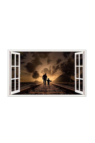 BV Decorative sticker, 3D window, Father and child, 85 cm, 595STK