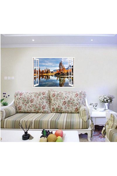 BV Decorative sticker, 3D window, Mountain landscape, 85 cm, 580PCS
