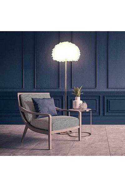 Generic Golden Modern Floor Lamp with Feather Design