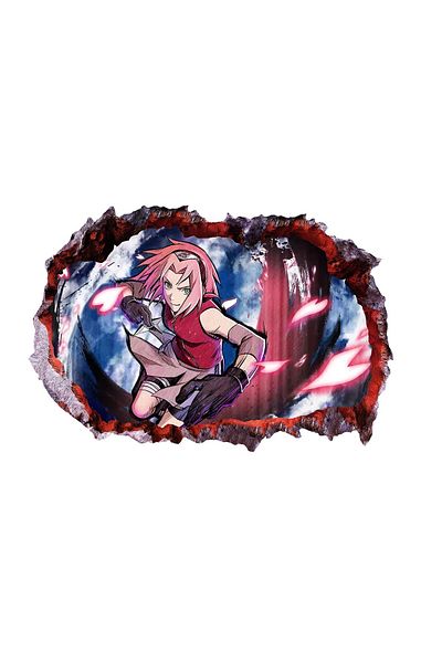 BV Decorative sticker, 3D hole in the wall, Naruto, 85 cm, 1031STK-1