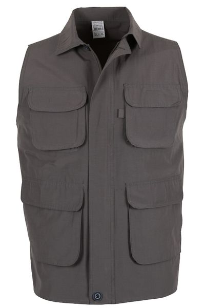 Modarar Ανδρικό λινό γιλέκο Reguler Fit γιακά Γκρι Χρώμα RAR01356