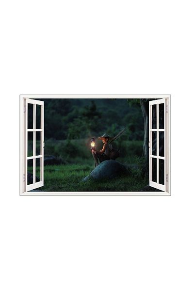 BV Decorative sticker, 3D window, Forest, 85 cm, 605STK