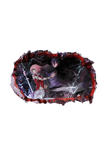 BV Decorative sticker, 3D hole in the wall, Naruto, 85 cm, 1032STK-1