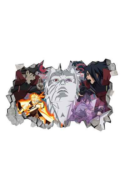 BV Decorative sticker, Hole in the wall 3D, Uchiha-Uzumaki, 85 cm, 1017STK-2