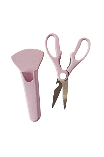 BV Kitchen Scissors with Stand, Multifunctional, Pink, 21 cm, S233