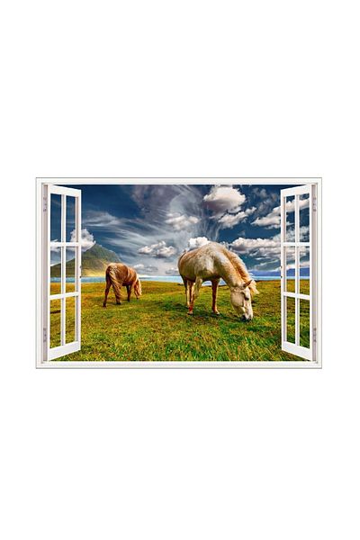 BV Decorative sticker, 3D window, Horses, 85 cm, 615PCS