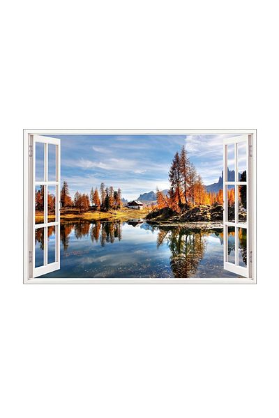 BV Decorative sticker, 3D window, Mountain landscape, 85 cm, 580PCS