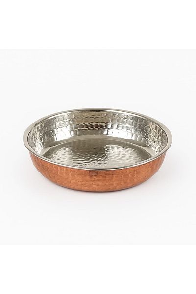 Zinnun Hand Tattoo Copper Plate 19 cm Mouth Diameter 4 Pieces