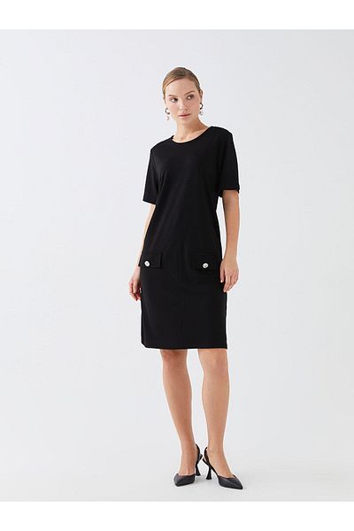 LC Waikiki Crew Neck Straight Short Sleeve Women's Dress