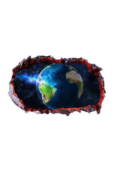 BV Decorative sticker, hole in the wall 3D, Planet, 85 cm, 1040STK-1