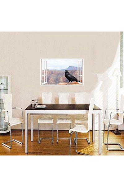 BV Decorative sticker, 3D window, Raven, 85 cm, 691STK