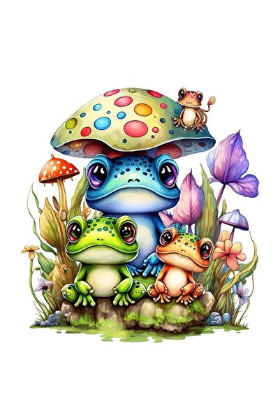 BV Sticker decorativ cu Broscute, Multicolor, 60 cm, 1200STK-3